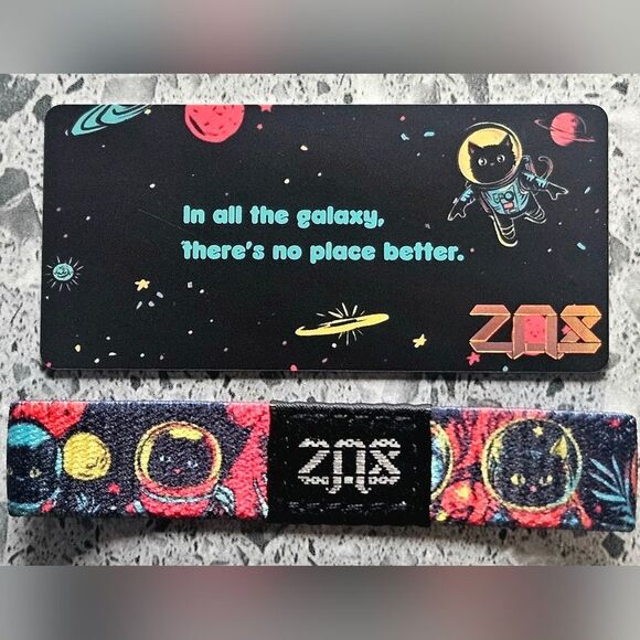 ZOX "MEOWTER SPACE" #1491 GALAXY CAT collectible vintage New Medium wristband - Picture 3 of 3